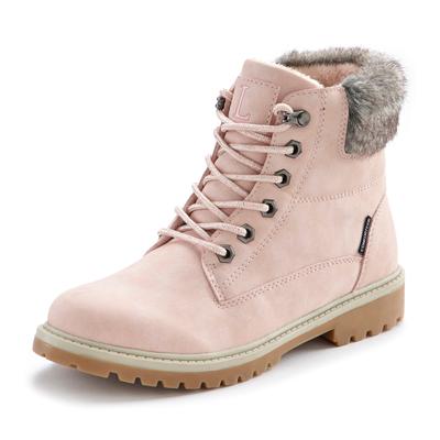 Stiefelette LASCANA, Damen, Gr. 38, rosa (rosé), Obermaterial: 92% Lederimitat, 8% Textilmaterial. Futter: 100% Polyeste