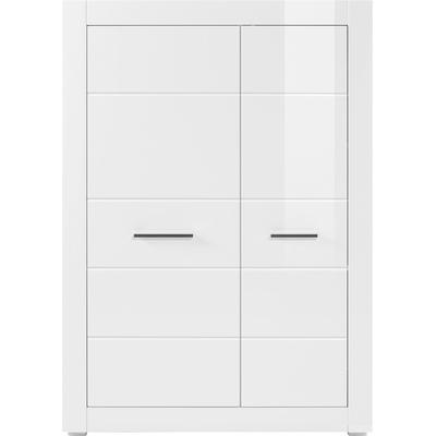 Mehrzweckschrank INOSIGN "BIANCO", weiß (weiß matt, weiß mdf hochglanz), B:100cm H:142cm T:35cm, FSC-zertifizierter Holzwerkstoff, Schränke, Höhe 142 cm Image
