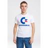 T-Shirt LOGOSHIRT ""Commodore C64 Logo"", Herren, Gr. XS, weiß, 100% Baumwolle, bedruckt, casual, normal, Rundhals, Shirts, mit Commodore-Logo