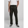 Stoffhose URBAN CLASSICS "Herren Straight Leg Chino with Belt" Gr. 36, Normalgrößen, grün (tiniolive) Herren Hosen Stoffhosen