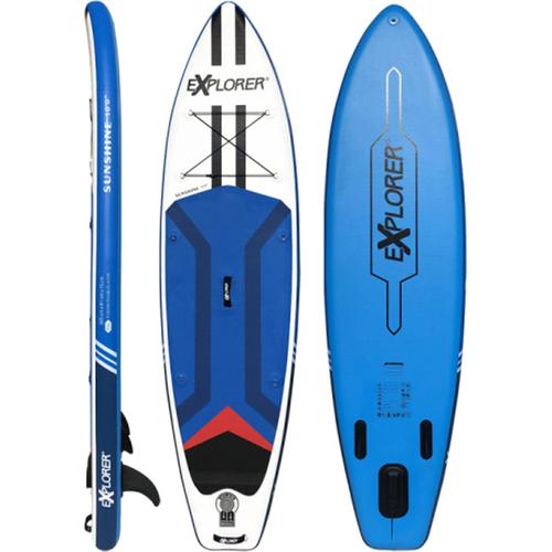 „Inflatable SUP-Board EXPLORER „“Sunshine 10.0″“ Wassersportboards Gr. 305x81x15 cm 305 cm, bunt (blau, weiß, rot) Stand Up Paddle Wassersportboards“