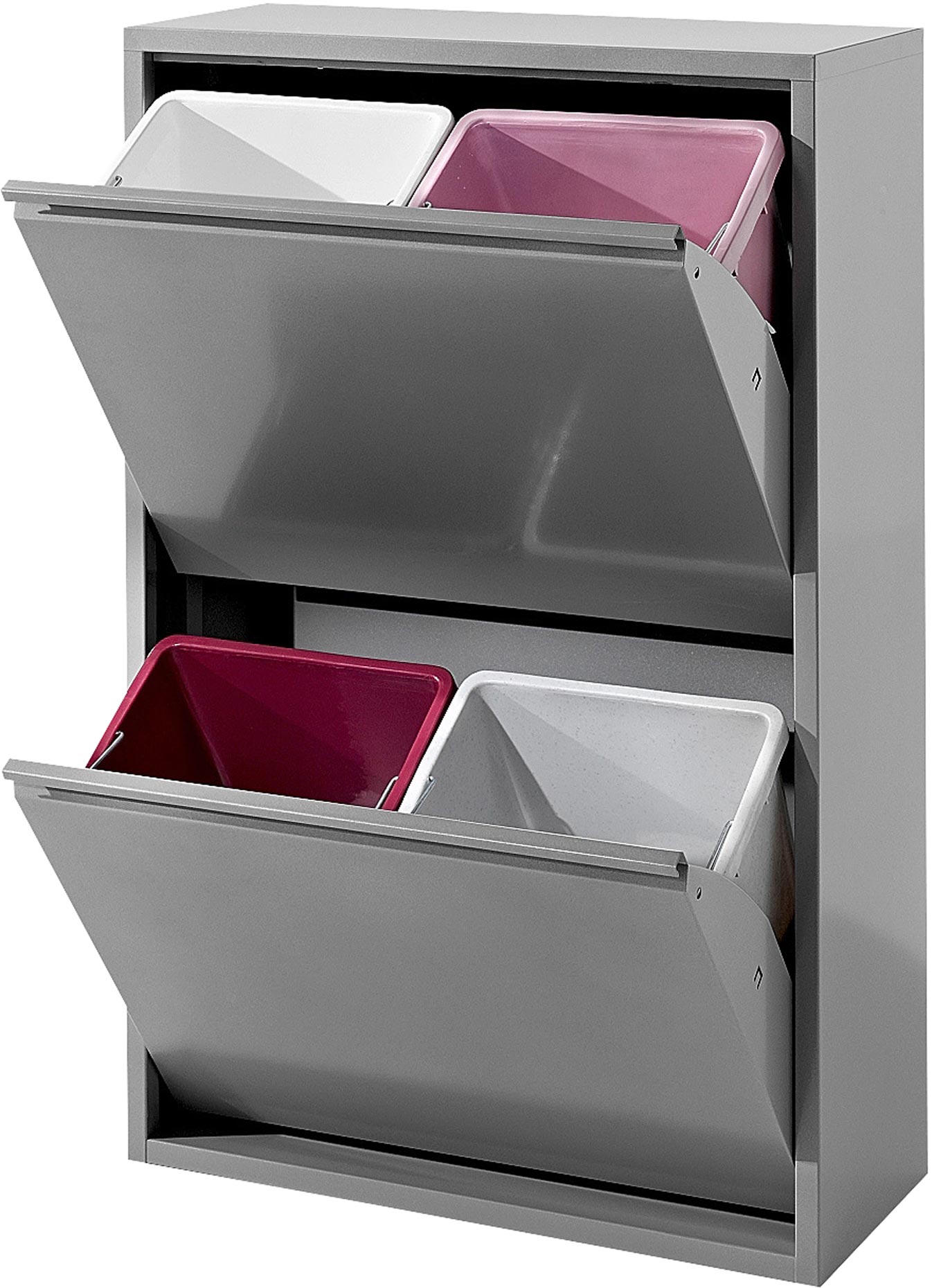 Mülleimer HEINE HOME, silber (silberfarben), B:33,5cm H:92cm T:25cm, Mülleimer, Mülleimer