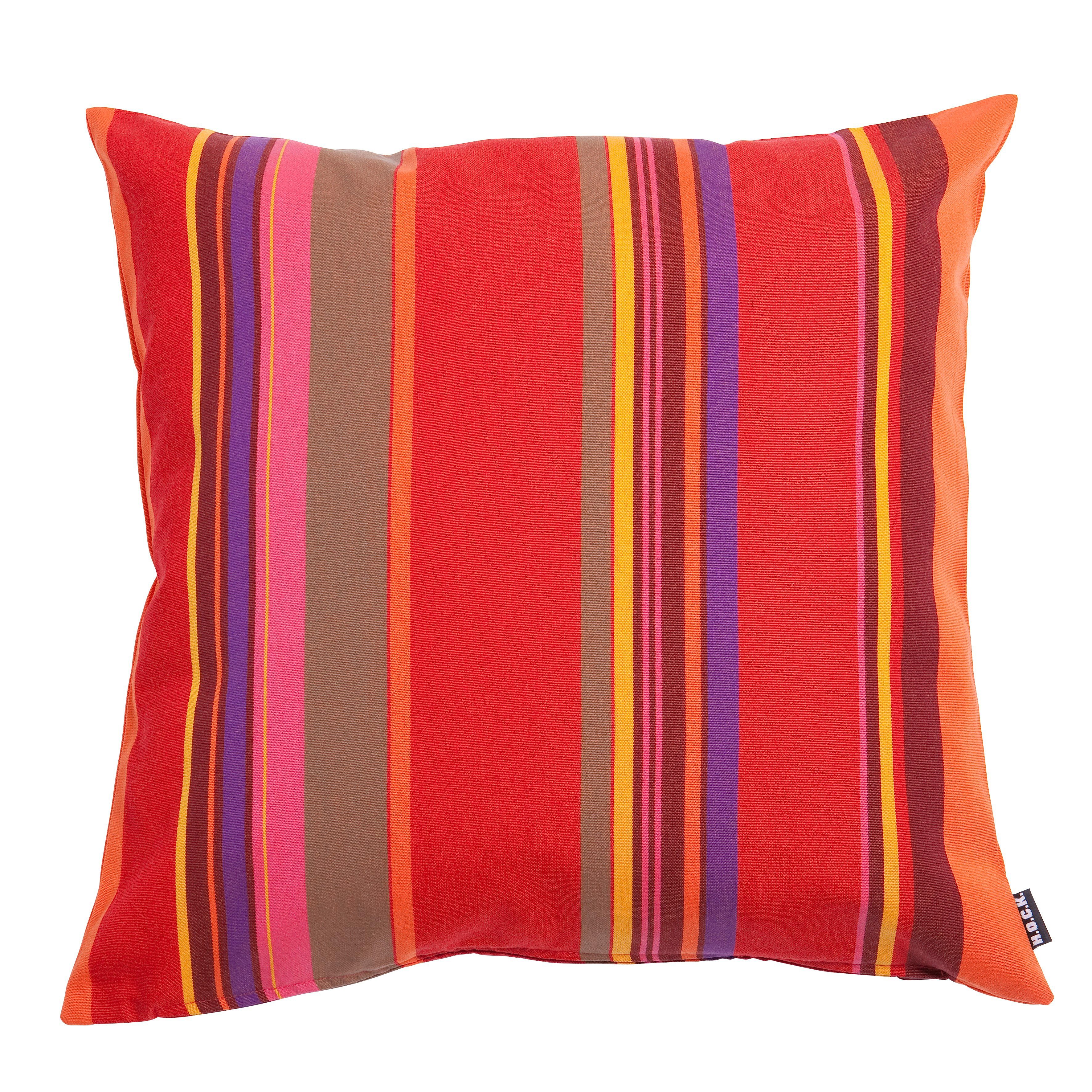 Stuhlkissen H.O.C.K. "Yucatan", rot (rot, gestreift), B:50cm L:50cm, Polyacryl, Dekokissen_Sitzkissen_Kissenhüllen, Kissenhülle mit Füllung, 1 Stück Image