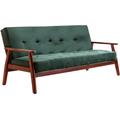 Schlafsofa SALESFEVER Sofas Gr. B/H/T: 190 cm x 81 cm x 85 cm, Samtoptik, 3-Sitzer, grün (tannengrün) Einzelsofas
