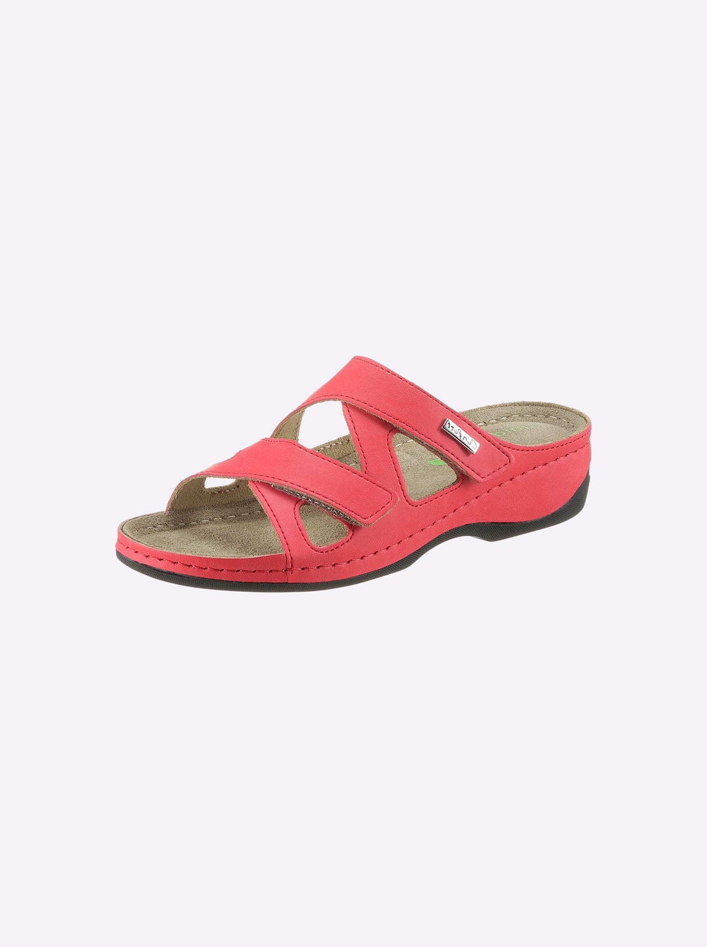 Pantolette WALDLÄUFER, Damen, Gr. 37, rot, Leder, Schuhe