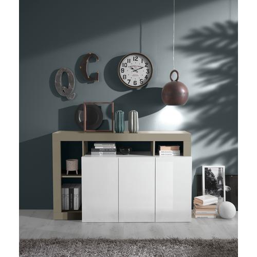 „Sideboard LC „“Hamburg““ Sideboards Gr. B/H: 146 cm x 93 cm, grau (weiß, taupe) Sideboards Breite 146 cm“