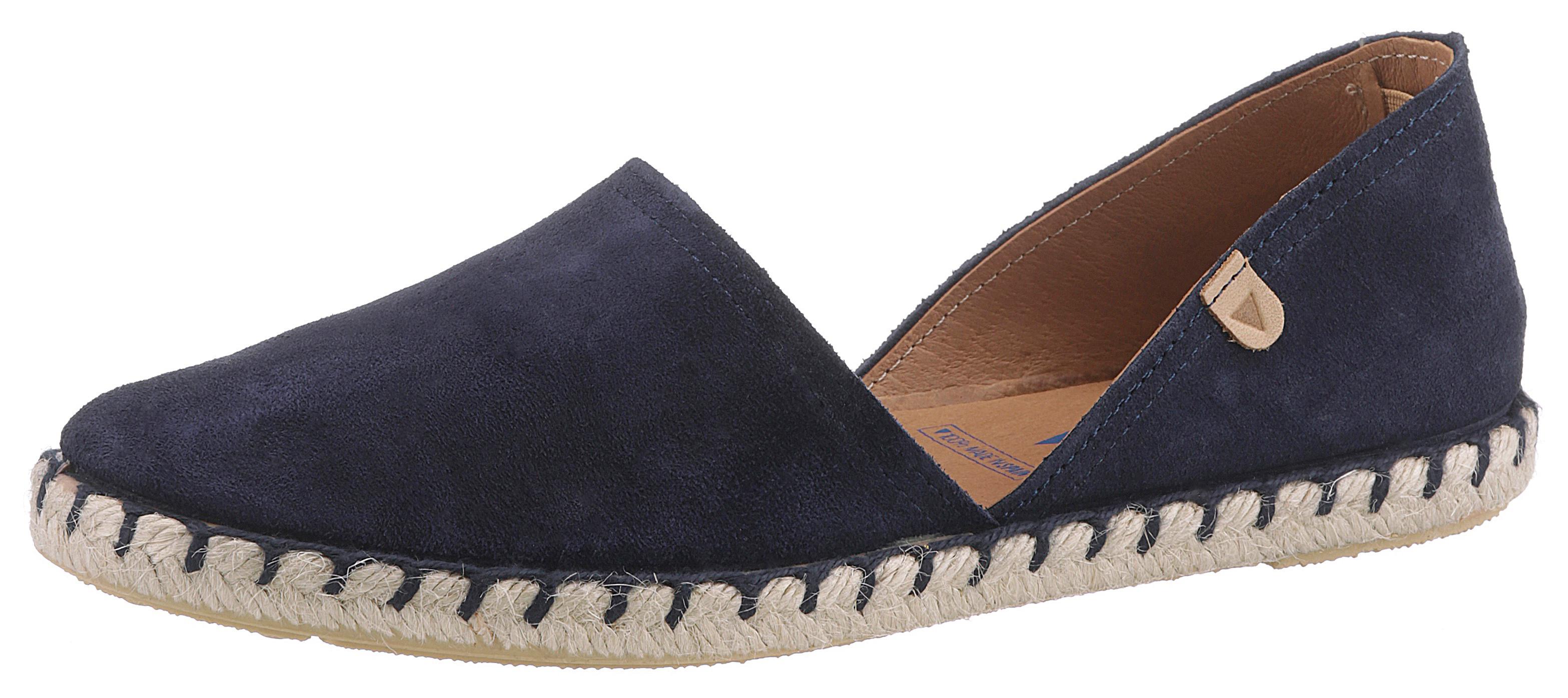 Espadrille VERBENAS, Damen, Gr. 35, blau (dunkelblau), Veloursleder, Veloursleder, Schuhe Espadrille, Strandschuh, Sommerschuh, Loafer aus Veloursleder