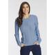 Rundhalspullover KANGAROOS Gr. 48/50 (XL), blau (mittelblau) Damen Pullover Grobstrickpullover