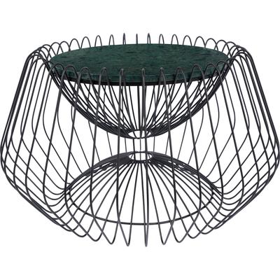Beistelltisch KAYOOM "Malibu 325, Beistelltisch mit edler Marmorplatte", grün (grün, schwarz, schwarz, grün), B:60cm H:35cm T:60cm, Eisen, Marmor, Tische, ø-Marmorplatte: ca. 37 cm, angesagtes Metalldesign, pflegeleicht Image