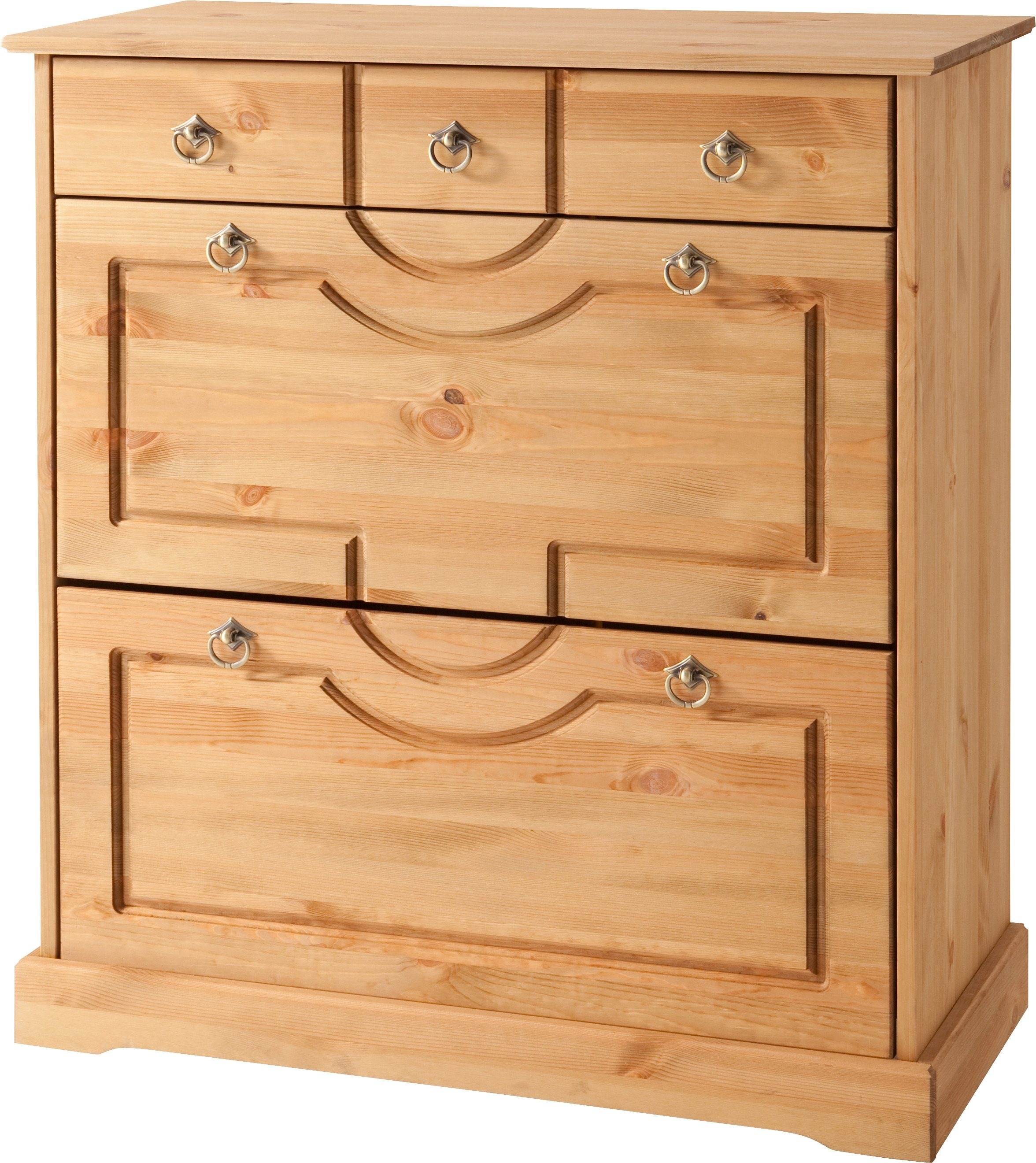 Schuhkommode HOME AFFAIRE "Klera", beige (gebeizt, geölt), B:81cm H:93cm T:37cm, FSC-zertifiziertes Massivholz, Sideboards, Breite 81 cm, aus massiver Kiefer, FSC-zertifiziert