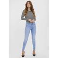 Skinny-fit-Jeans VERO MODA "VMLUX MR SLIM JEANS RI371" Gr. XS, Länge 30, blau (light blue denim) Damen Jeans 5-Pocket-Jeans Röhrenjeans