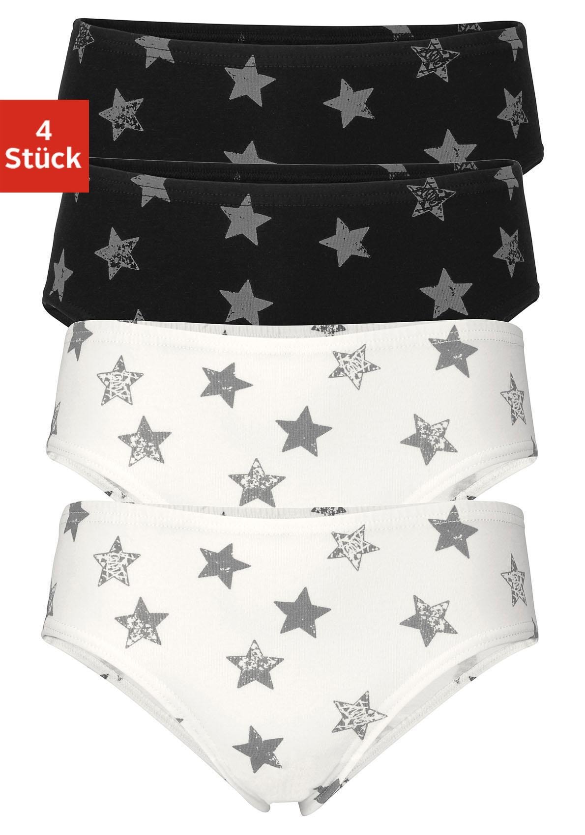 Slip VIVANCE, Kinder, Gr. 182, schwarz (schwarz, creme), Jersey, Obermaterial: 95% Baumwolle, 5% Elasthan, gemustert, körpernah, Unterhosen Slip, mit Sternendruck Image