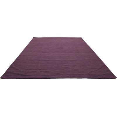 Wollteppich MORGENLAND "KELIM FANCY UNI", lila, B:140cm H:7mm L:200cm, Wolle, Teppiche, reine Wolle, Wendbar, Einfarbig, Uni, Wohnzimmer Image