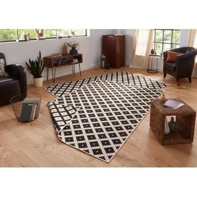 Teppich HANSE HOME "Nizza Wendeteppich" Gr. 3, schwarz (schwarz, creme), B:120cm H:5mm L:170cm, Kunstfaser, Teppiche, In-& Outdoor, Wetterfest, Balkon, Läufer, Wohnzimmer, Wasserfest Image
