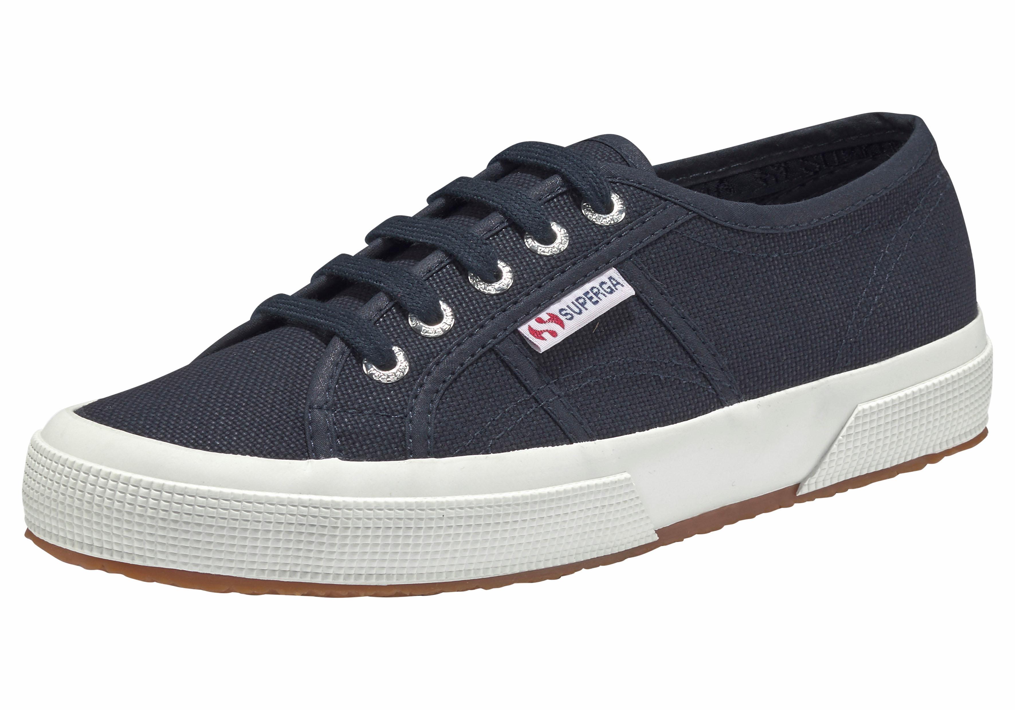 Sneaker SUPERGA "Cotu Classic", Damen, Gr. 38, blau (navy, weiß), Textil, unifarben, Schuhe Sneaker, mit klassischem Canvas-Obermaterial