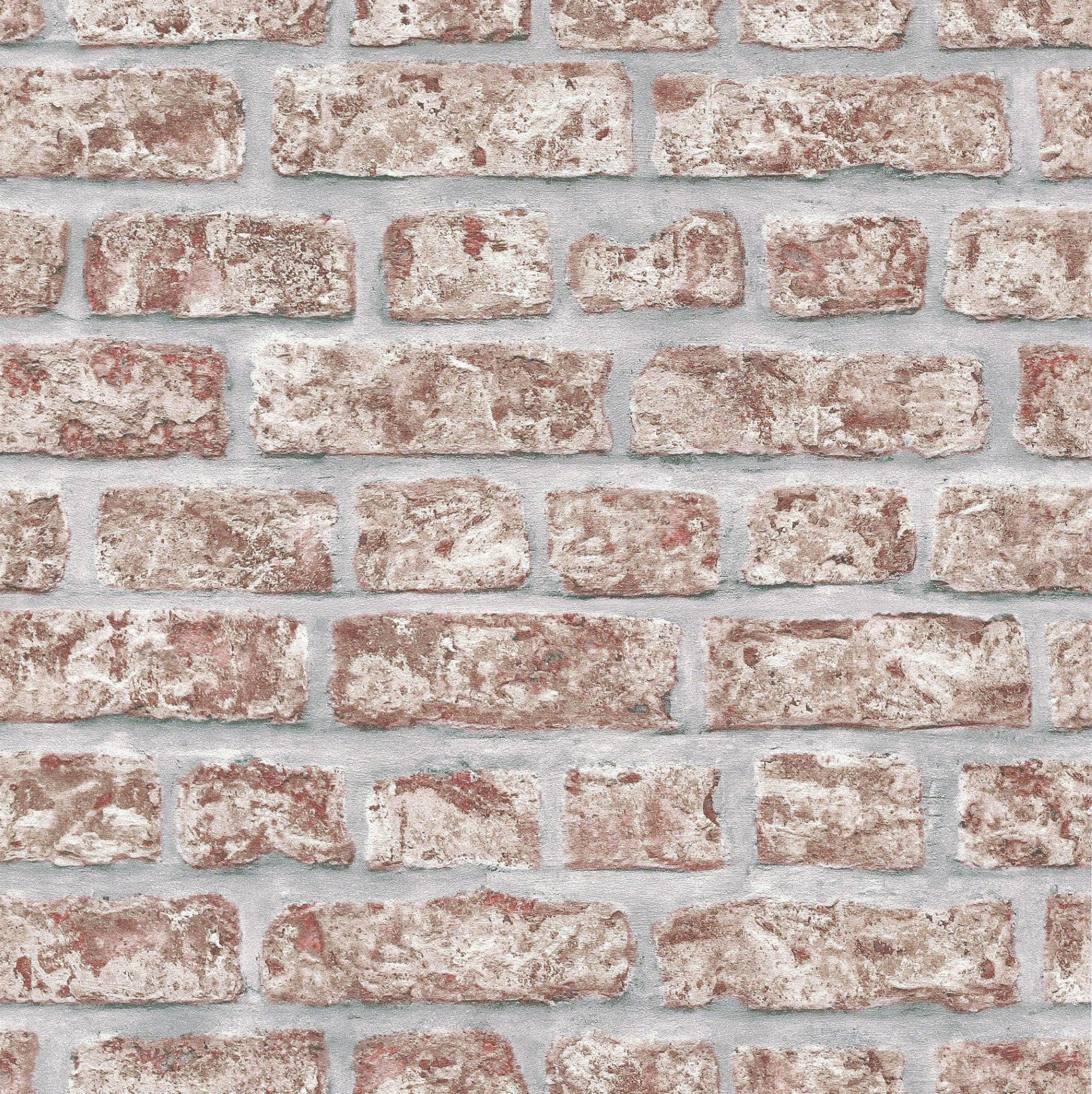 Vliestapete WOW "Steine", rot, B:0,52m L:10m, Vlies, Tapeten, Rot - 10m x 52cm