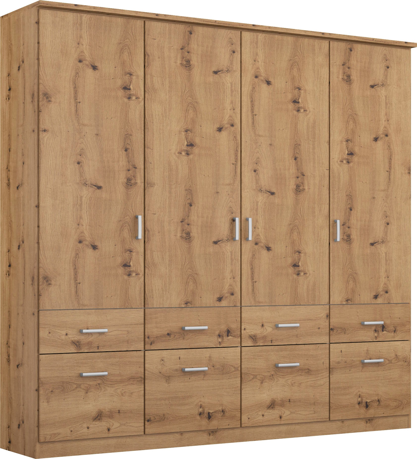 Kleiderschrank RAUCH "Kleiderschrank Schrank Garderobe deckenhoher Schrank BREMEN", braun (eiche artisan), B:181cm H:199cm T:58cm, Holzwerkstoff, Schränke, Kleiderschrank, in vielen Farben und Ausführungen MADE IN GERMANY