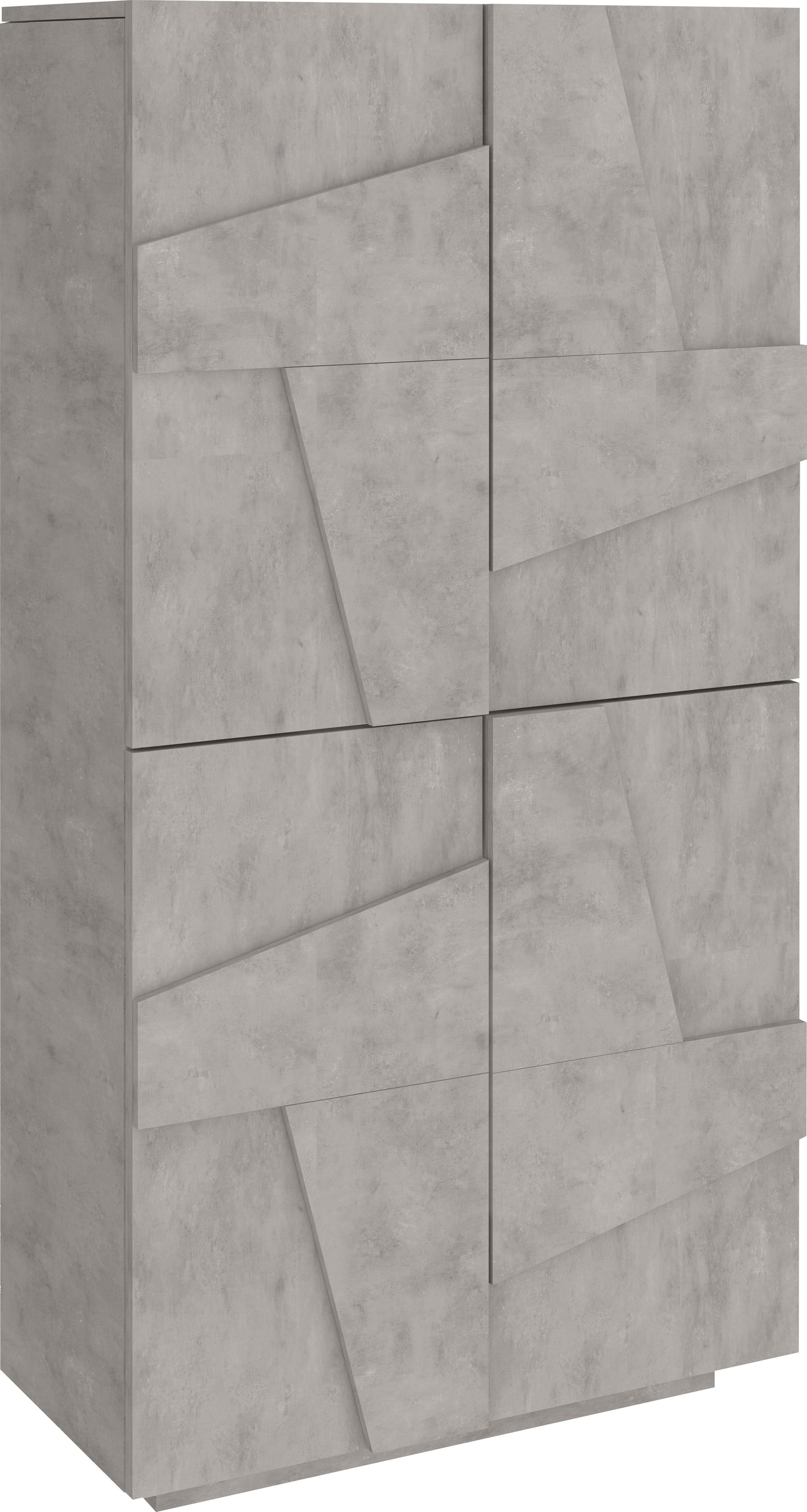 Schuhschrank INOSIGN "Ping", grau (beton), B:81cm H:167,2cm T:38cm, Holzwerkstoff, Schränke, Schuhschrank