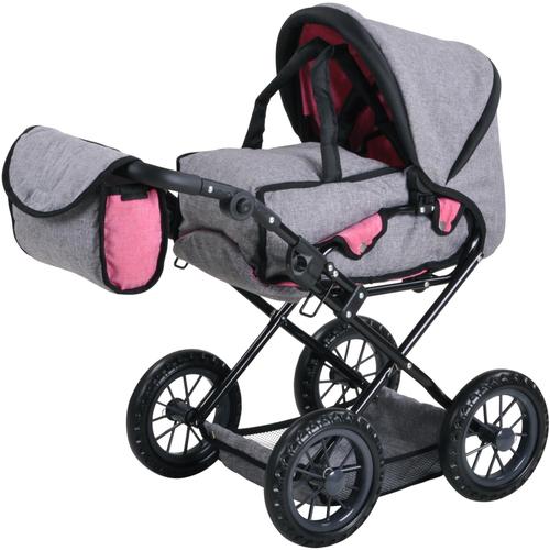 "Kombi-Puppenwagen KNORRTOYS ""Ruby - Jeans Grey"" Puppenwagen grau (jeans grey) Kinder Puppenwagen -trage"