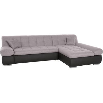 Ecksofa DOMO COLLECTION "Mona L-Form", schwarz (schwarz, grau), B:297cm H:80cm T:173cm, Struktur fein 100% Polyester, Chenilleoptik 100% Polyester, SOFTLUX/Struktur fein 100% Polyester, Sofas, wahlweise mit Bettfunktion Image