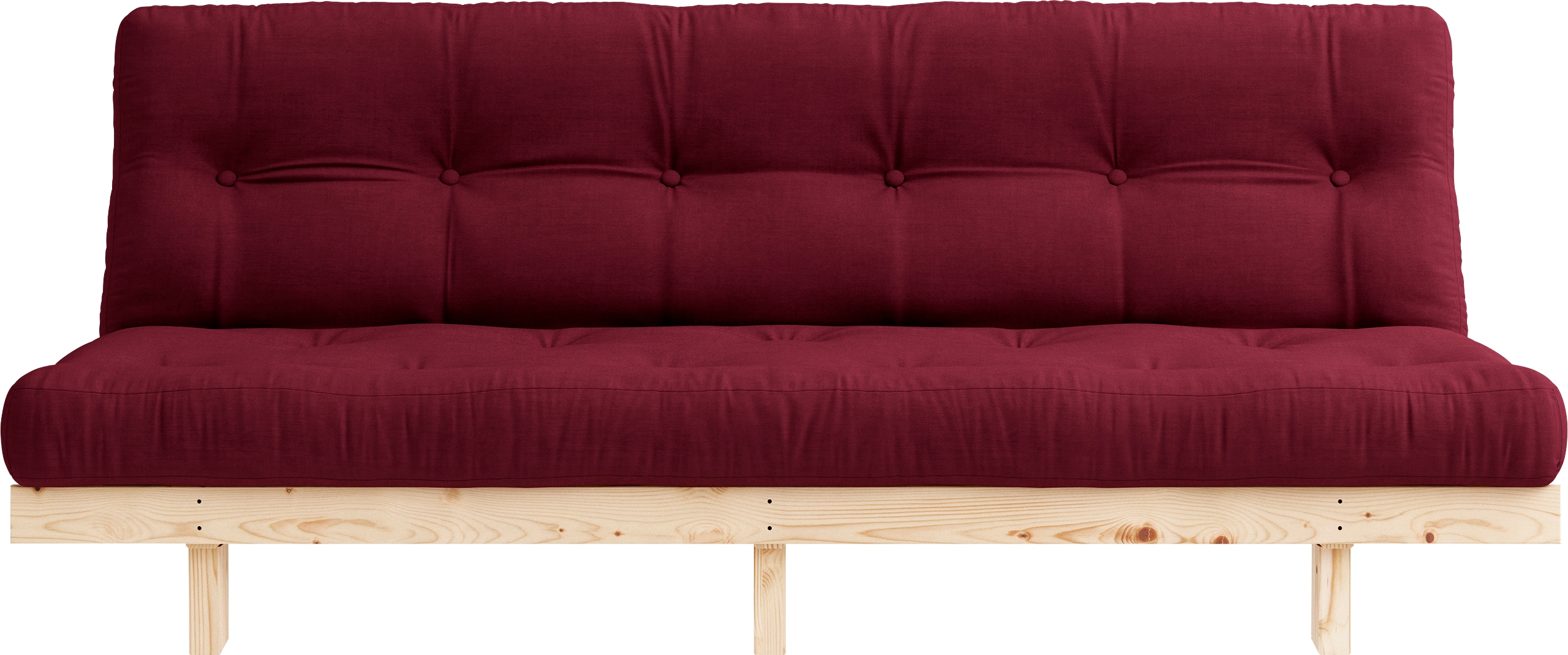 Schlafsofa KARUP DESIGN "Lean", rot (bordeaux), B:190cm H:73cm T:99cm, 80% Baumwolle + 20% polyester, Sofas, mit Bettfunktion und Futonmatratze