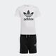 Trainingsanzug ADIDAS ORIGINALS "ADICOLOR SHORTS UND SET" Gr. 116, schwarz-weiß (white, black) Kinder Sportanzüge Trainingsanzüge