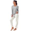 Schlafanzug WÄSCHEPUR Gr. 48/50, beige (ecru, bedruckt) Damen Homewear-Sets Pyjamas