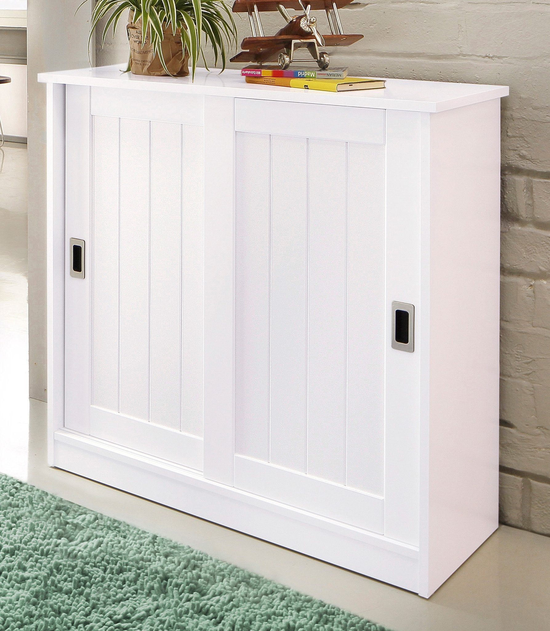 Schuhschrank HOME AFFAIRE "Nekso", weiß, B:83cm H:86cm T:38,5cm, Schränke, Breite 83 cm, aus MDF oder Massivholz, FSC-zertifiziert