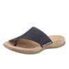 Zehentrenner GABOR, Damen, Gr. 40 (6,5), blau (nachtblau), Nubukleder, sportlich, Schuhe, Keilabsatz, Sommerschuh, Dianette mit kontrastfarbiger Stickerei, Topseller