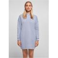 Stillkleid URBAN CLASSICS "Damen Ladies Organic Oversized Terry Hoody Dress" Gr. L, US-Größen, blau (violablue) Damen Kleider Langarm