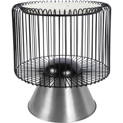 Beistelltisch KAYOOM "Malibu 125, Runde Platte aus original Marmor, pflegeleicht", weiß (weiß, schwarz, silber, schwarz, silber, weiß), B:51cm H:56,5cm T:51cm, Eisen, Marmor, Tische, ø-Marmorplatte: ca. 40 cm, angesagtes Metalldesign, pflegeleicht Image