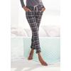 Pyjamahose S.OLIVER, Damen, Gr. 40/42, N-Gr, rot (bordeaux, kariert), Single Jersey, Obermaterial: 50% Baumwolle, 50% Viskose, kariert, feminin, schmal knöchellang, Hosen, mit Allover-Druck