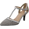 Pumps HEINE, Damen, Gr. 38, silber (silberfarben), Leder, Textil, feminin, Schuhe Spangenpumps