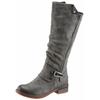 Winterstiefel RIEKER, Damen, Gr. 36, Varioschaft, grau, Nubuklederimitat, used, klassisch, Schuhe Bikerstiefel Damenschuh Stiefel Winterstiefel, Langschaftstiefel, Warmfutter, mit Rieker TEX Membran