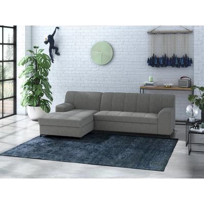 Ecksofa INOSIGN "Balme L-Form", grau (stone), B:239cm H:75cm T:152cm, 95% Polyester, 5% Nylon, Sofas, Inkl. Zierkissen, wahlweise mit Bettfunktion Image
