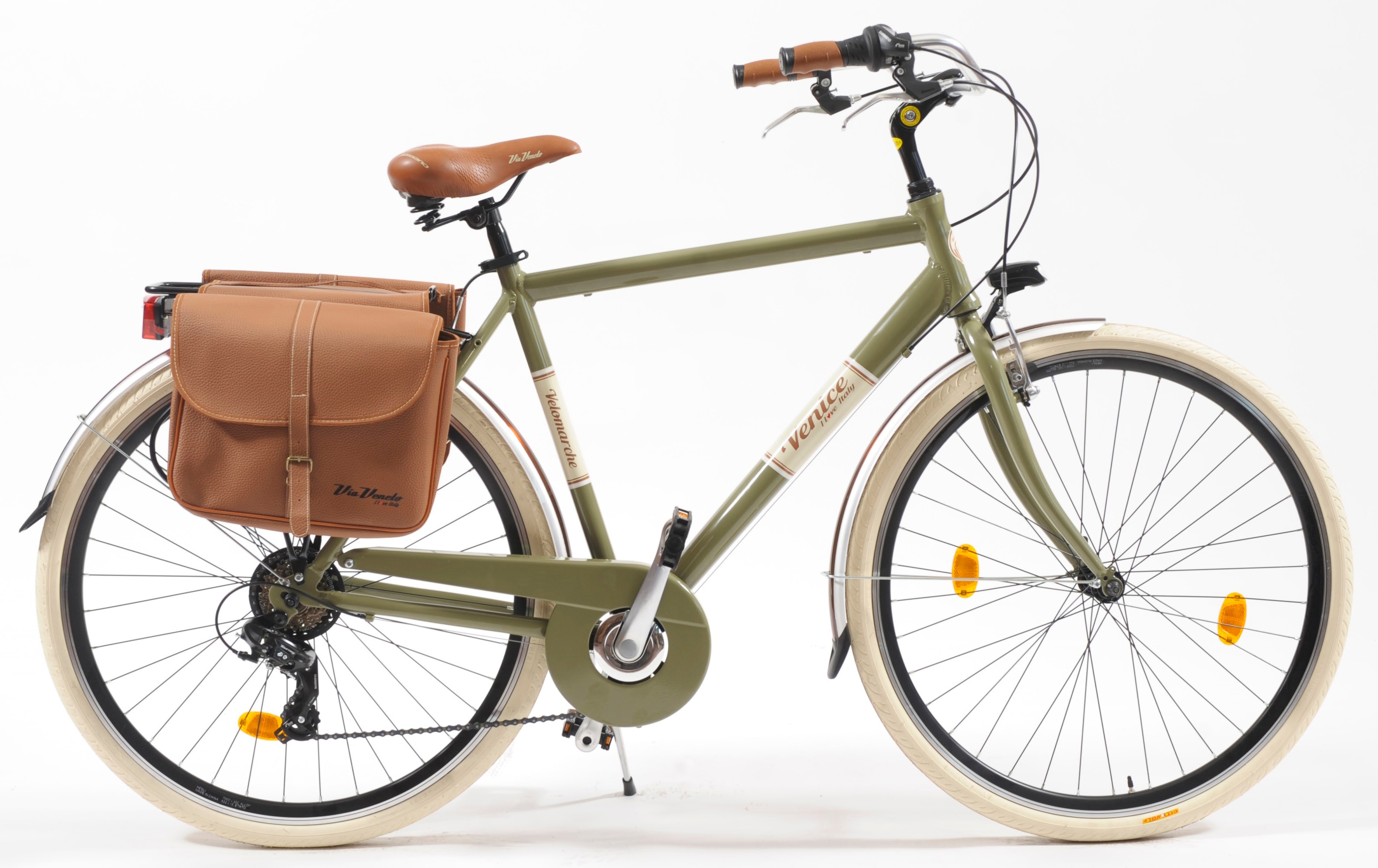 Cityrad "Citybike 615 Alu Man" Gr. 50, grün (schlamm, schlamm), VENICE - I LOVE ITALY, Fahrräder, 50cm, 28 Zoll (71,12cm), für Herren, Kettenschaltung Image
