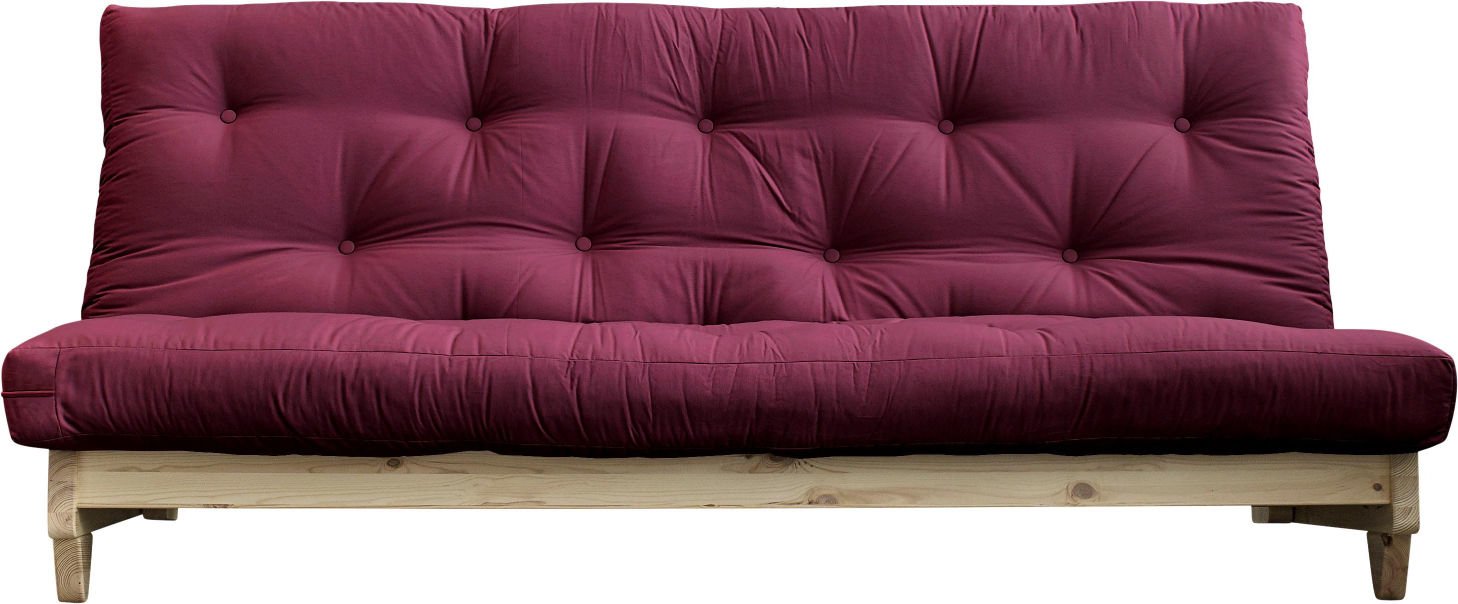 Schlafsofa KARUP DESIGN "Fresh", bunt (bordeauxrot), Gestell natur, Sofas, inkl. Futonmatratze