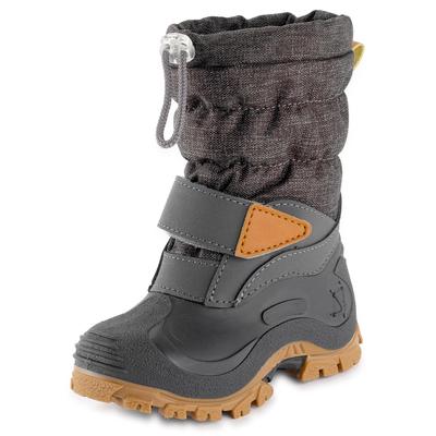 Snowboots LURCHI "Finn", Kinder, Gr. 25, braun (grau, gemustert), Synthetik, Textil, sportlich, Schuhe, Winterboots mit Schurwolle, Größenschablone zum Download