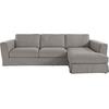 Ecksofa TIMBERS "Vintage L-Form", grau, B:284cm H:83cm T:165cm, 100%PES, Sofas, Ecksofa, 3-Sitzer Polsterecke im Landhausstil, mit abnehmbarer Husse