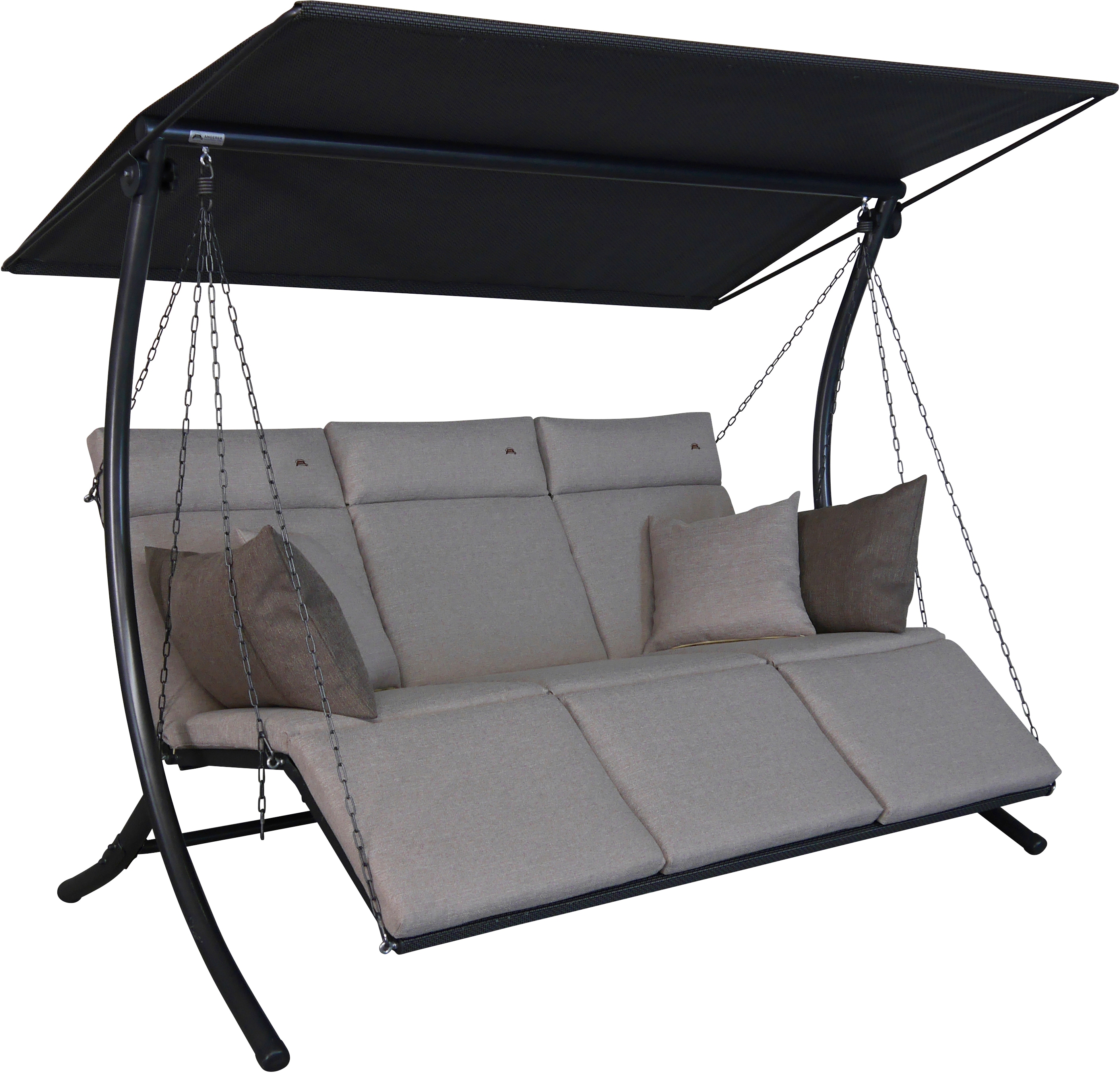 Hollywoodschaukel "Swing Smart sand", beige, B:210cm H:160cm T:145cm, Obermaterial: 100% Polyester, ANGERER FREIZEITMÖBEL, Hollywoodschaukeln, wetterfest