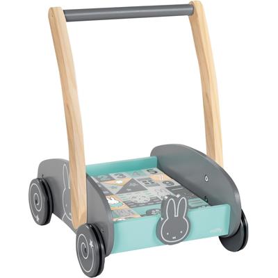 Lauflernwagen ROBA "Miffy" Lauflernhilfen grau Kinder Altersempfehlung Lauflernhilfen mit 35-teiligem Holzbausteine-Set