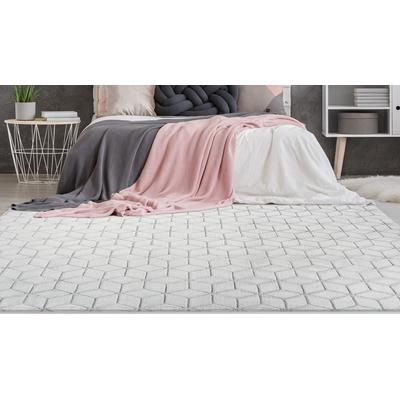 Teppich ME GUSTA "Vivica 100" Gr. 2, grau (anthrazit, weiß), B:80cm H:20mm L:150cm, Kunstfaser, Teppiche, besonders weich durch Microfaser, Wohnzimmer Image