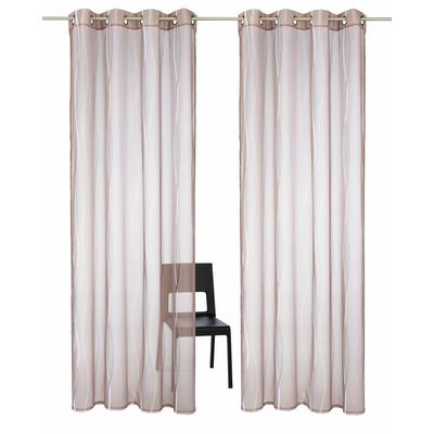 Gardine MY HOME "Dimona" Gr. 3, grau (taupe), B:140cm H:225cm, Voile, Polyester, Gardinen, 2er-Set, transparent, Voile, Polyester Image