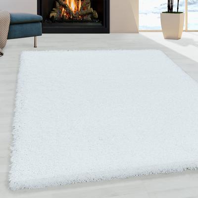 Hochflor-Teppich AYYILDIZ TEPPICHE "SYDNEY 3000", weiß, B:160cm H:50mm L:230cm, Polypropylen (PP), Teppiche, Shaggy, Langflor, uni, auch in rund, Wohnzimmer Image