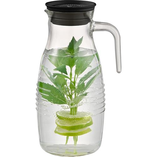 „Karaffe APS „“OLD FASHIONED““ Karaffen Gr. 1800 ml, farblos (transparent) Karaffen aus Glas, mit Auffangsieb und Deckel, 1,8 Liter“