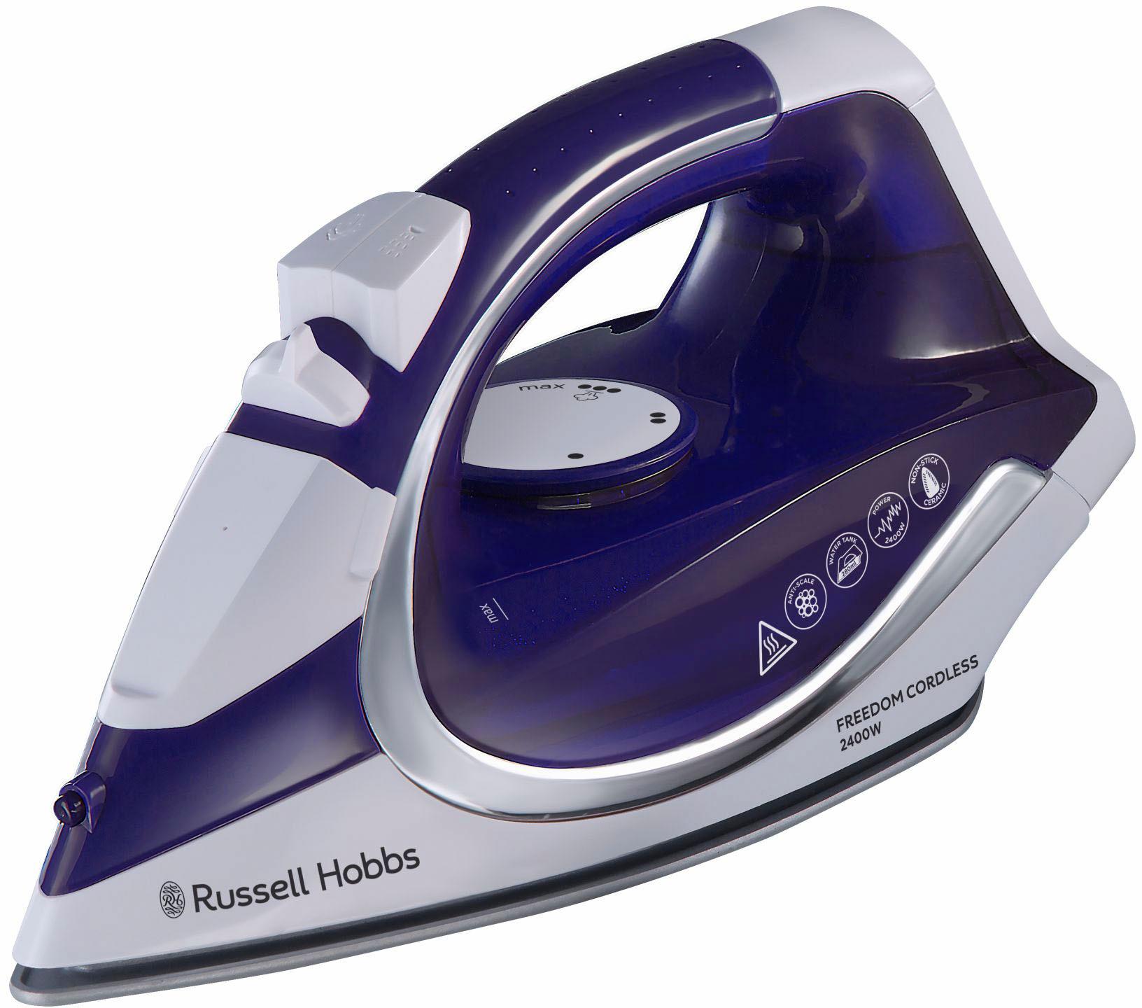 RUSSELL HOBBS Dampfbügeleisen "Supreme Steam Cordless 23300-56", lila (lila, weiß), B:18,4cm H:29,8cm T:18,4cm, Bügeleisen, Dampfbügeleisen