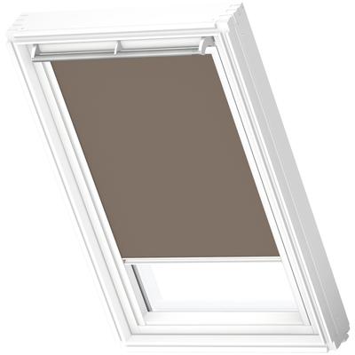 Verdunklungsrollo VELUX "DKL Y97 4574S", braun (nougat, aluminium), Y97, stufenlos positionierbar, Aluminium, Polyester, Rollos, alufarbene Führungsschienen & Griffleiste Image