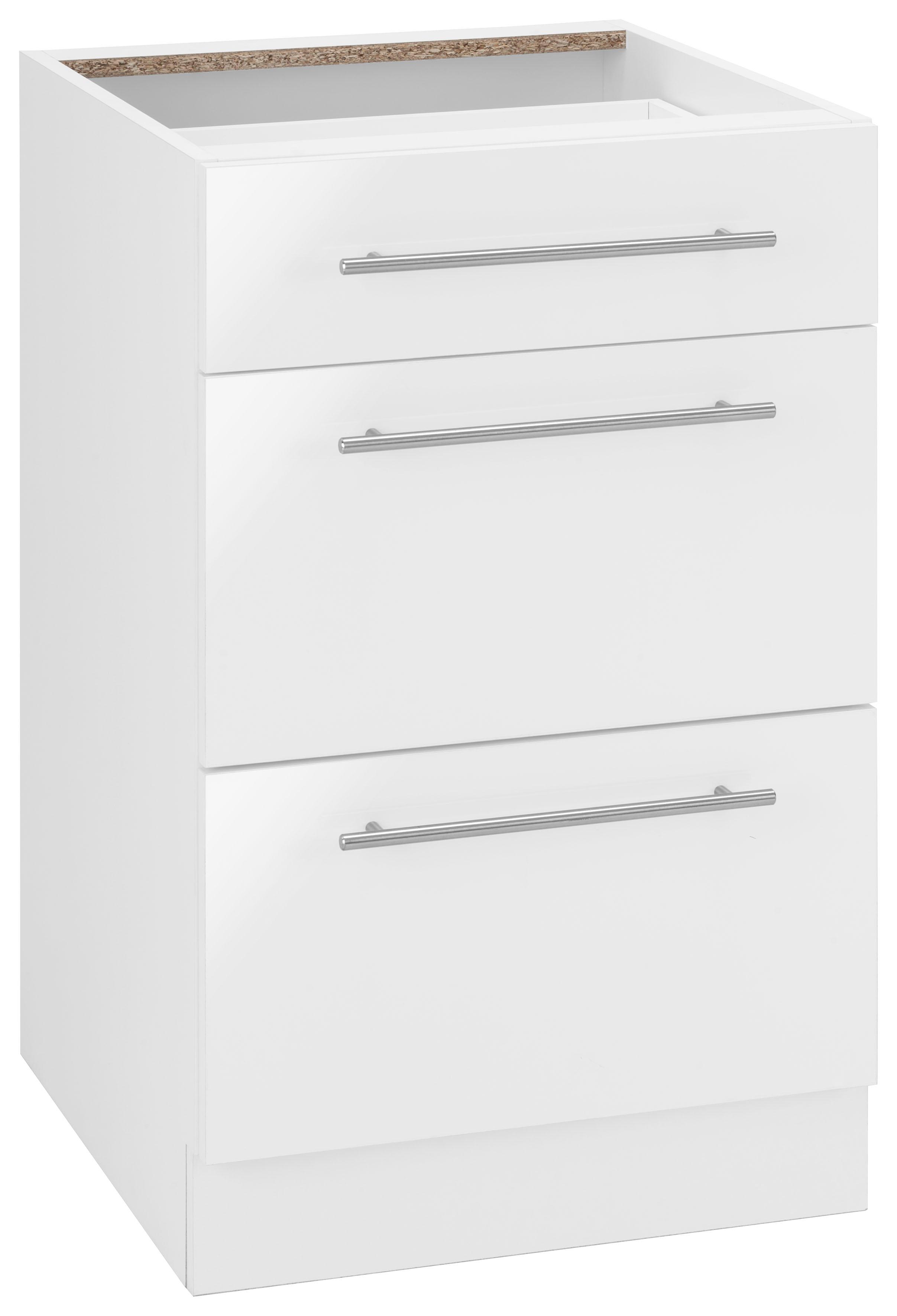 Unterschrank WIHO KÜCHEN "Flexi2", weiß (front: weiß glanz, korpus: weiß), B:50cm H:82cm T:57cm, Schränke, Unterschrank, Breite 50 cm