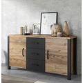 Sideboard HELVETIA "Olin WM" Sideboards Gr. B/H/T: 147 cm x 79 cm x 43 cm, 3, schwarz (appenzeller fichte, appenzeller supermatt) Sideboards