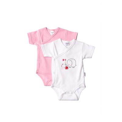 Body LILIPUT "Elefant", Baby, Gr. 62/68, EURO-Größen, pink (weiß, pink), 100% Baumwolle, bedruckt, kurz, Kurzarm, Bodies, mit niedlichem Frontdruck